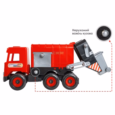 Авто Tigres Middle truck муоровоз (красный) в коробке (39488)