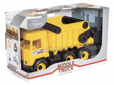 Авто Tigres Middle truck самосвал (желтый) в коробке (39490)