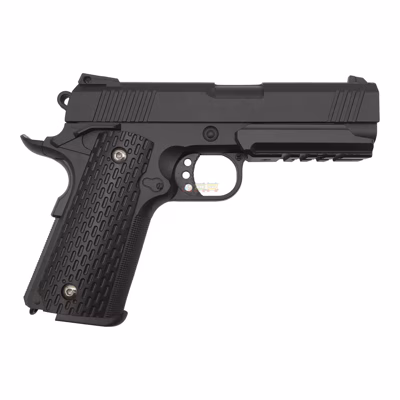 Страйкбольний пістолет Galaxy G.25+ (Colt 1911 Rail), чорний з кобурою