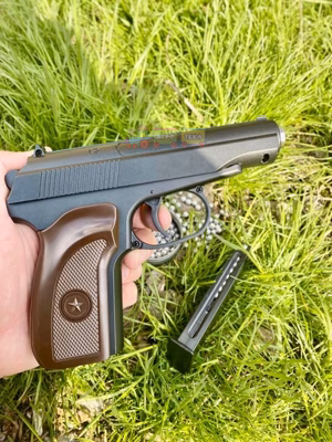 Страйкбольный пистолет Макарова с глушителем Galaxy G29A (металлический корпус)