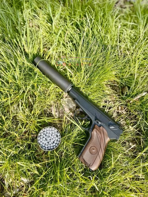 Страйкбольный пистолет Макарова с глушителем Galaxy G29A (металлический корпус)