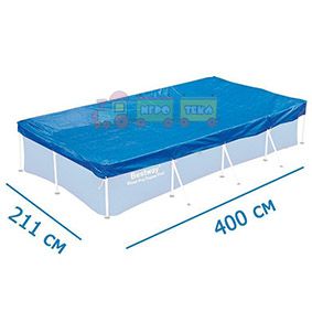 Bestway 58107, Тент для прямоугольных каркасных бассейнов 400х211 см