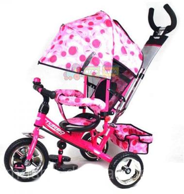 Детский велосипед М 5363-8-1 EVA Foam, три колеса, колясочный, розовый, усиленная двойная ручка 